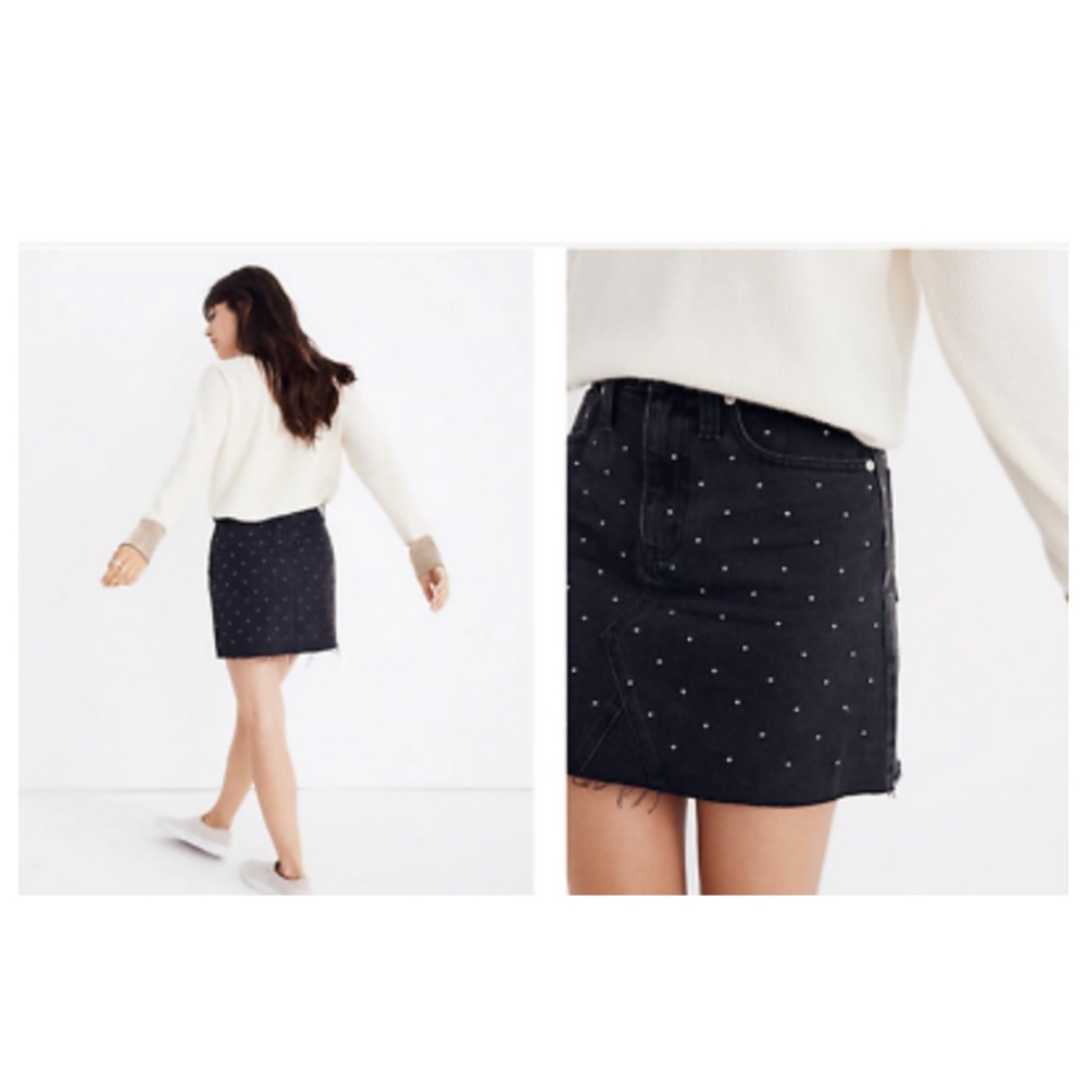 MADEWELL Metallic Dots Rigid A-Line Jean Skirt